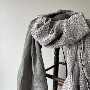 Gabrielle Pattern Jacquard Scarf in Blanc by Letol