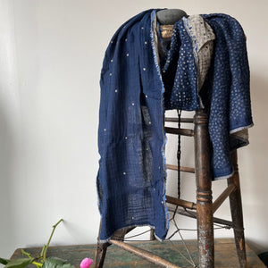 Gabrielle Pattern Jacquard Scarf in Bleu by Letol