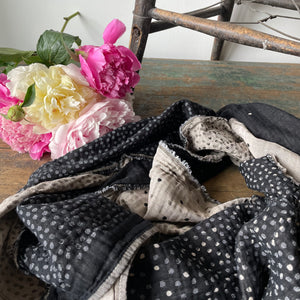 Gabrielle Pattern Jacquard Scarf in Noir by Letol