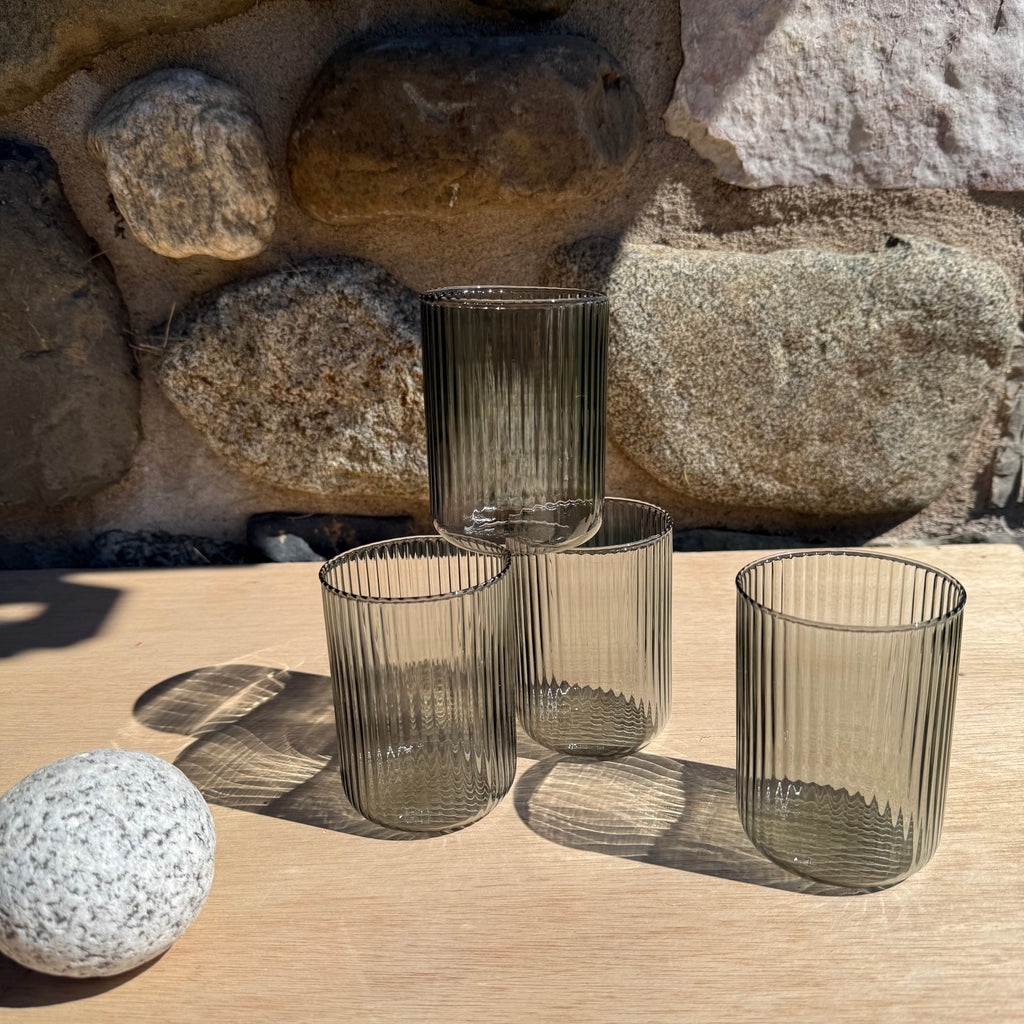 Glass Tumbler Set in Smoke by GRY MATTR