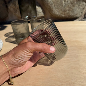 Glass Tumbler Set in Smoke by GRY MATTR
