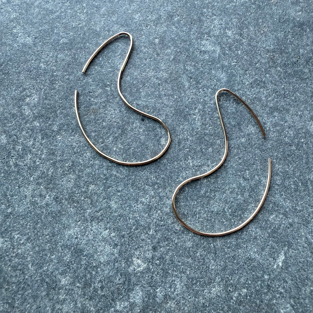 Gold Bean 14k Gold fill Earrings by 8.6.4 Design
