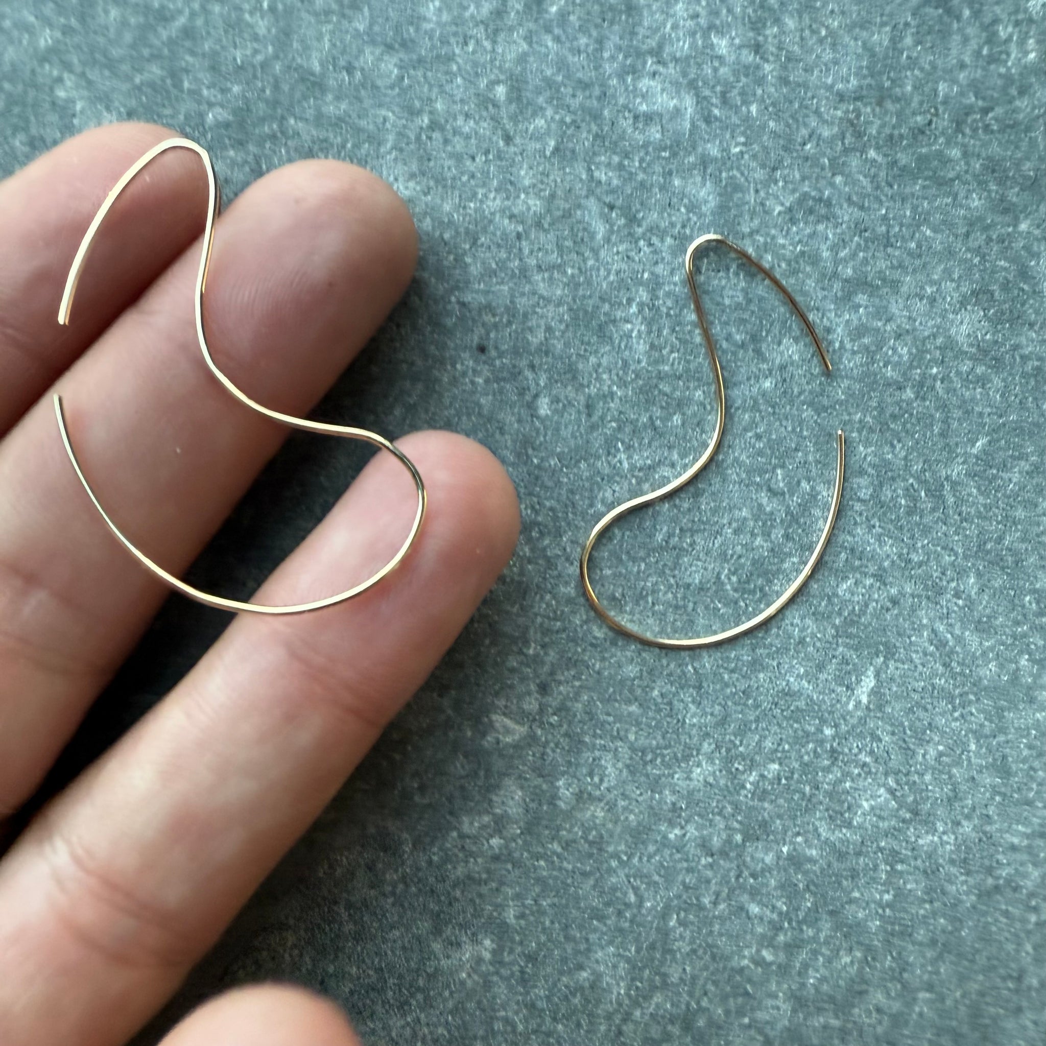Gold Bean 14k Gold fill Earrings by 8.6.4 Design