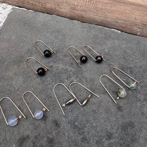 Gold Fill and Stone Earrings by Jovy Rockey