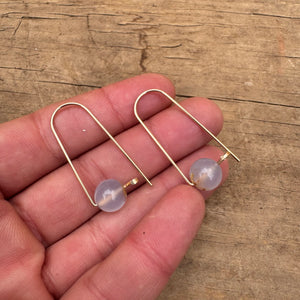 Gold Fill and Stone Earrings by Jovy Rockey