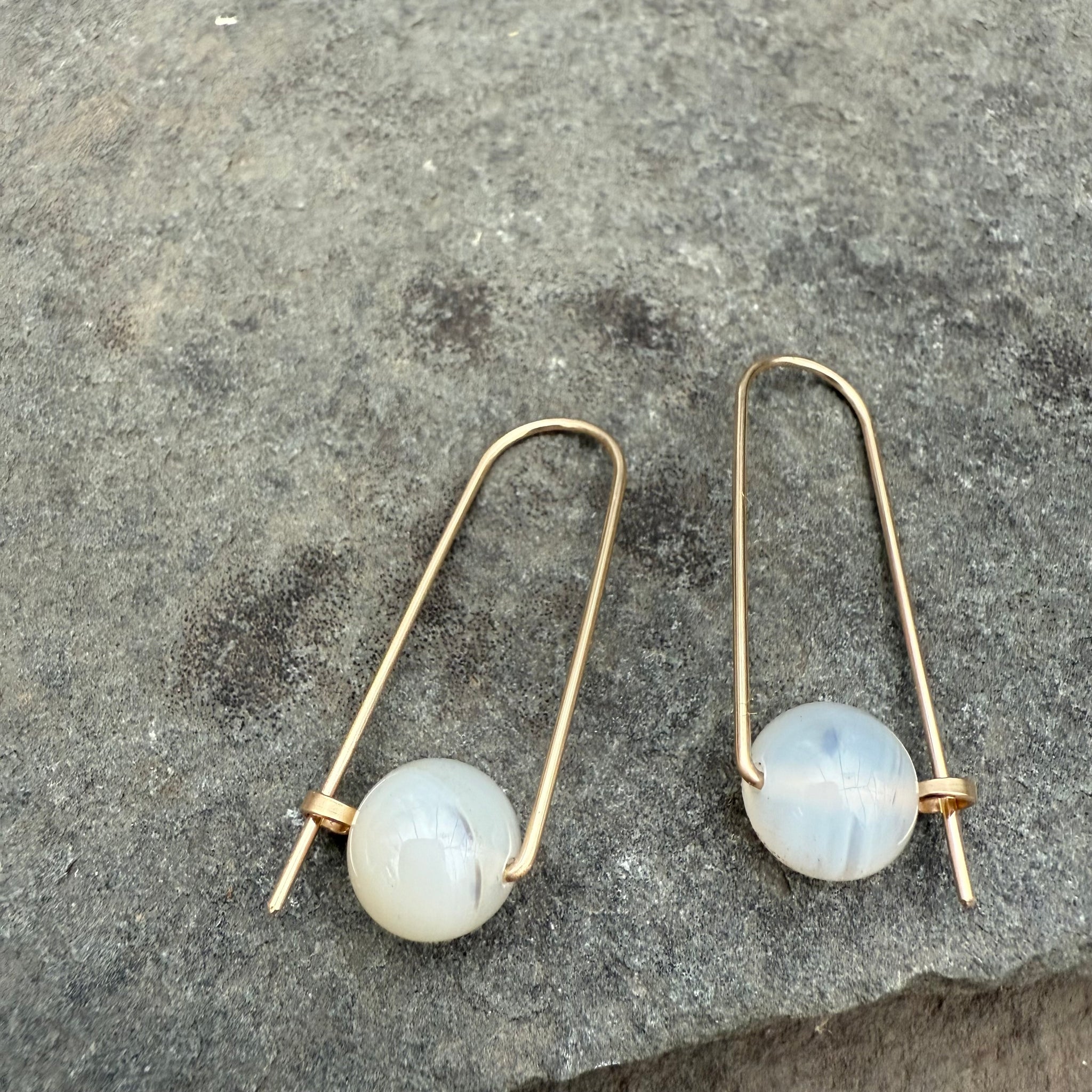 Gold Fill and Stone Earrings by Jovy Rockey