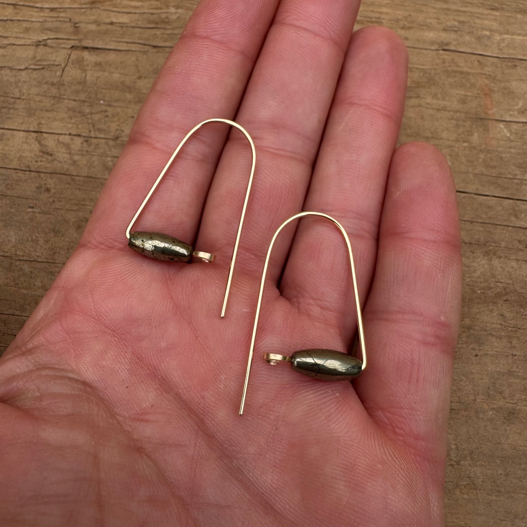 Gold Fill and Stone Earrings by Jovy Rockey