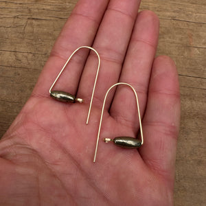 Gold Fill and Stone Earrings by Jovy Rockey
