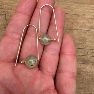 Gold Fill and Stone Earrings by Jovy Rockey