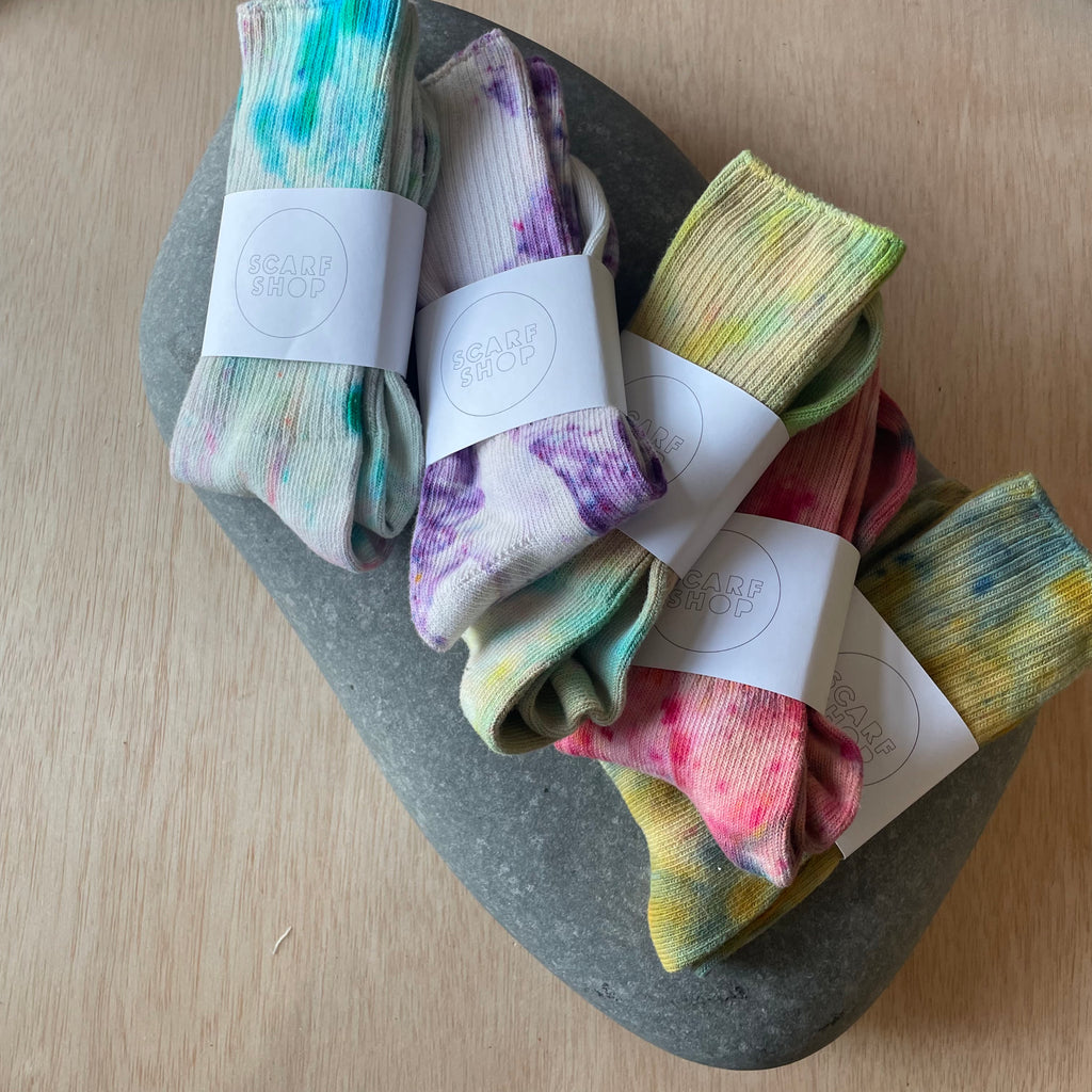 Hand Dyed Cotton Socks- Random Dyed by Scarfshop 1-5