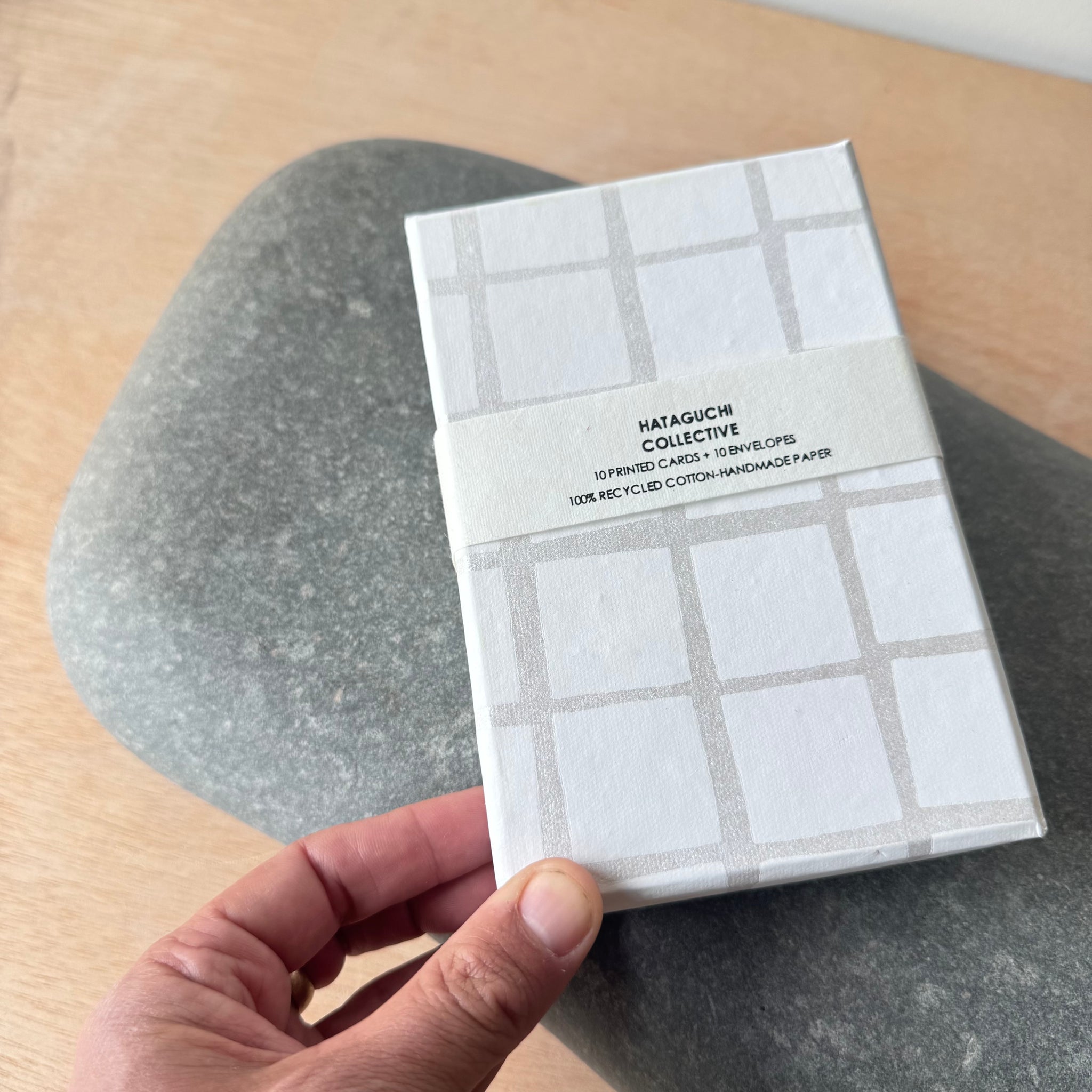 Hand Made Paper Stationery Set, Square in White By Hataguchi Collective