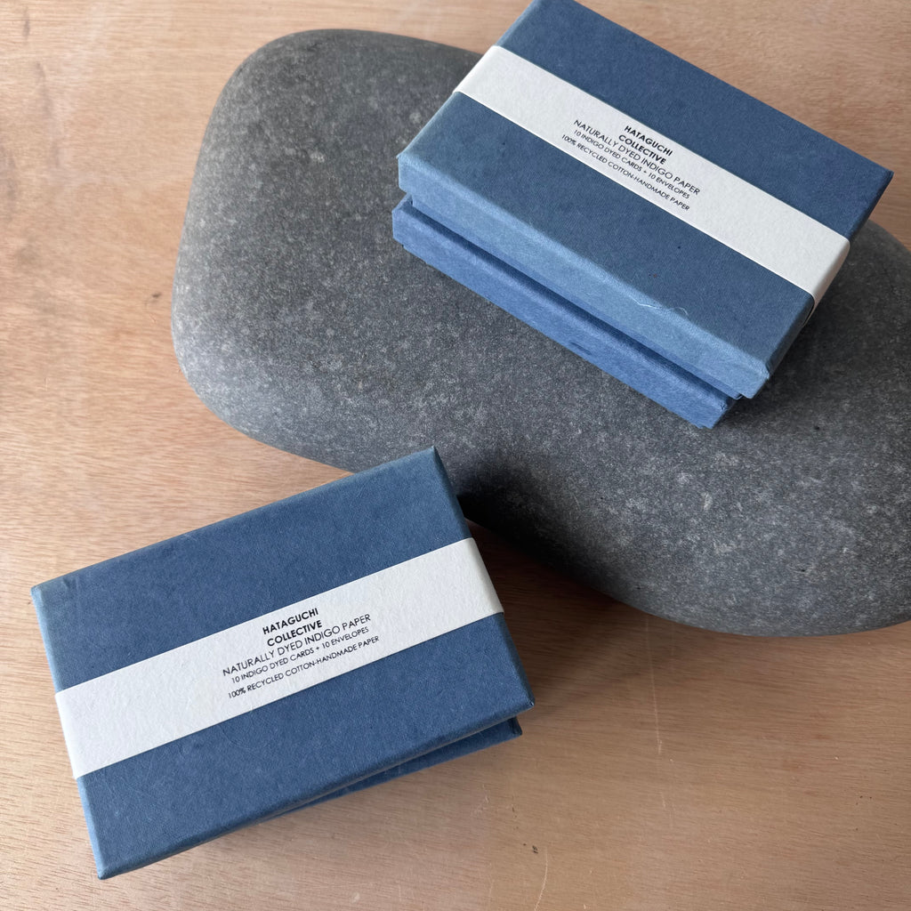 Hand Made Paper Stationery Set, Indigo By Hataguchi Collective
