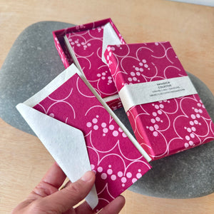 Hand Made Paper Stationery Set, Saanp in Plum By Hataguchi Collective