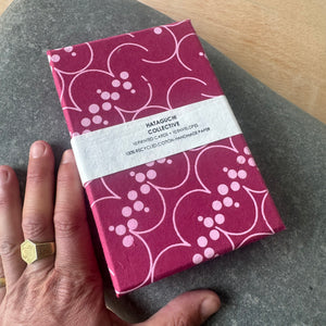 Hand Made Paper Stationery Set, Saanp in Plum By Hataguchi Collective