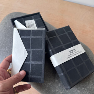 Hand Made Paper Stationery Set, Square in Black By Hataguchi Collective