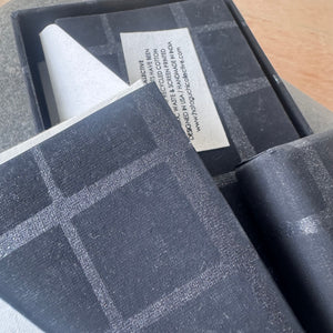 Hand Made Paper Stationery Set, Square in Black By Hataguchi Collective