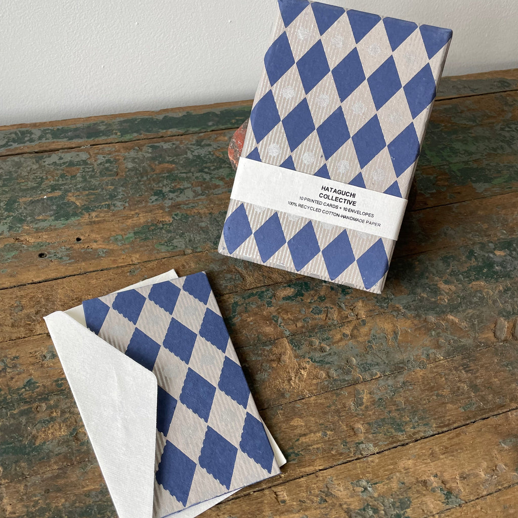 Hand Made Paper Stationery Set, in Chess Blue By Hataguchi Collective