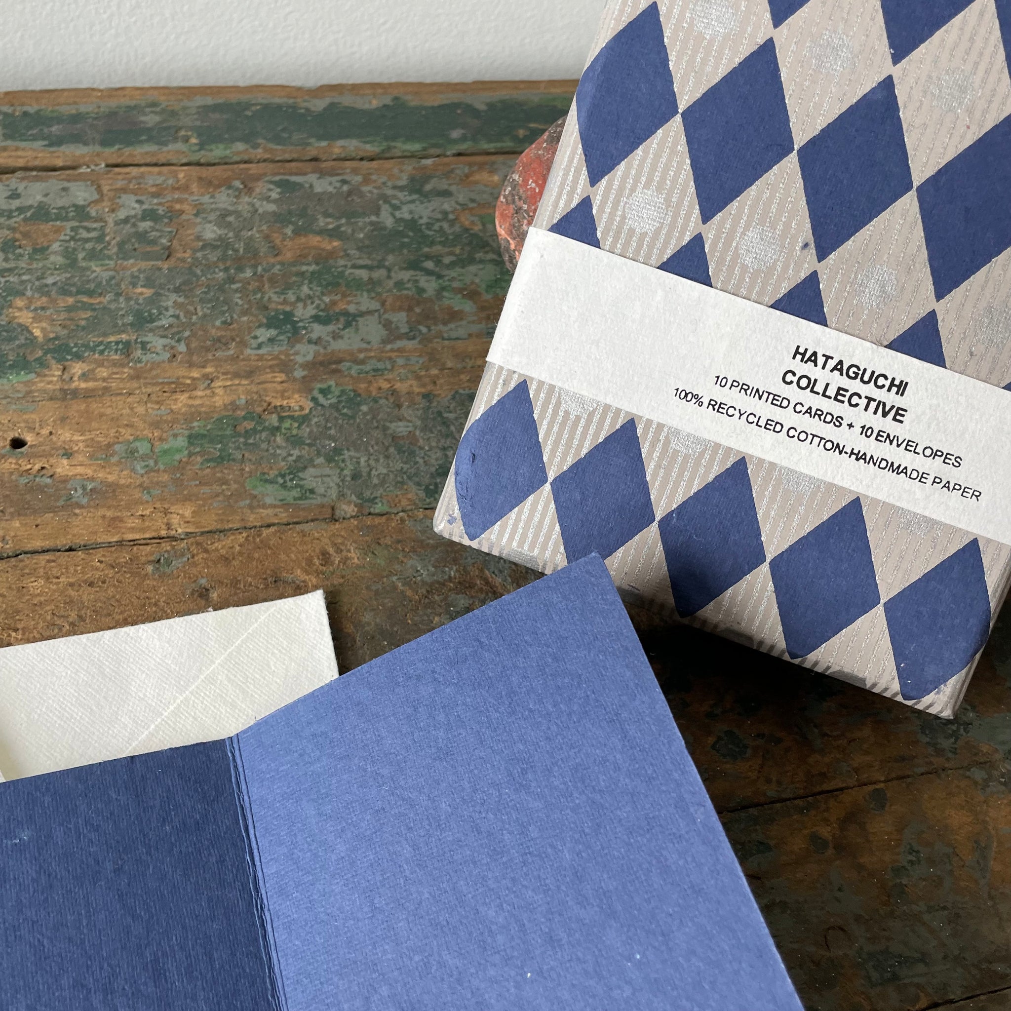 Hand Made Paper Stationery Set, in Chess Blue By Hataguchi Collective