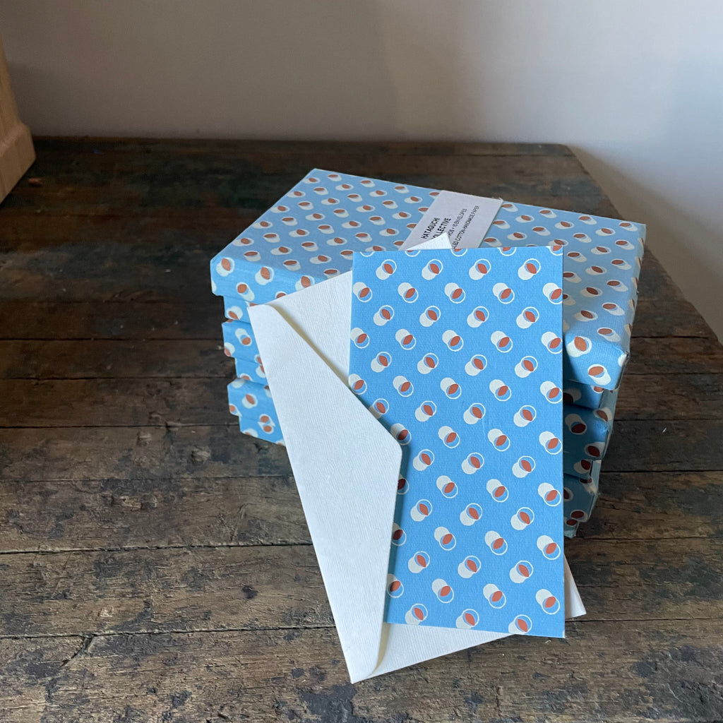Hand Made Paper Stationery Set, in Tamari Blue By Hataguchi Collective