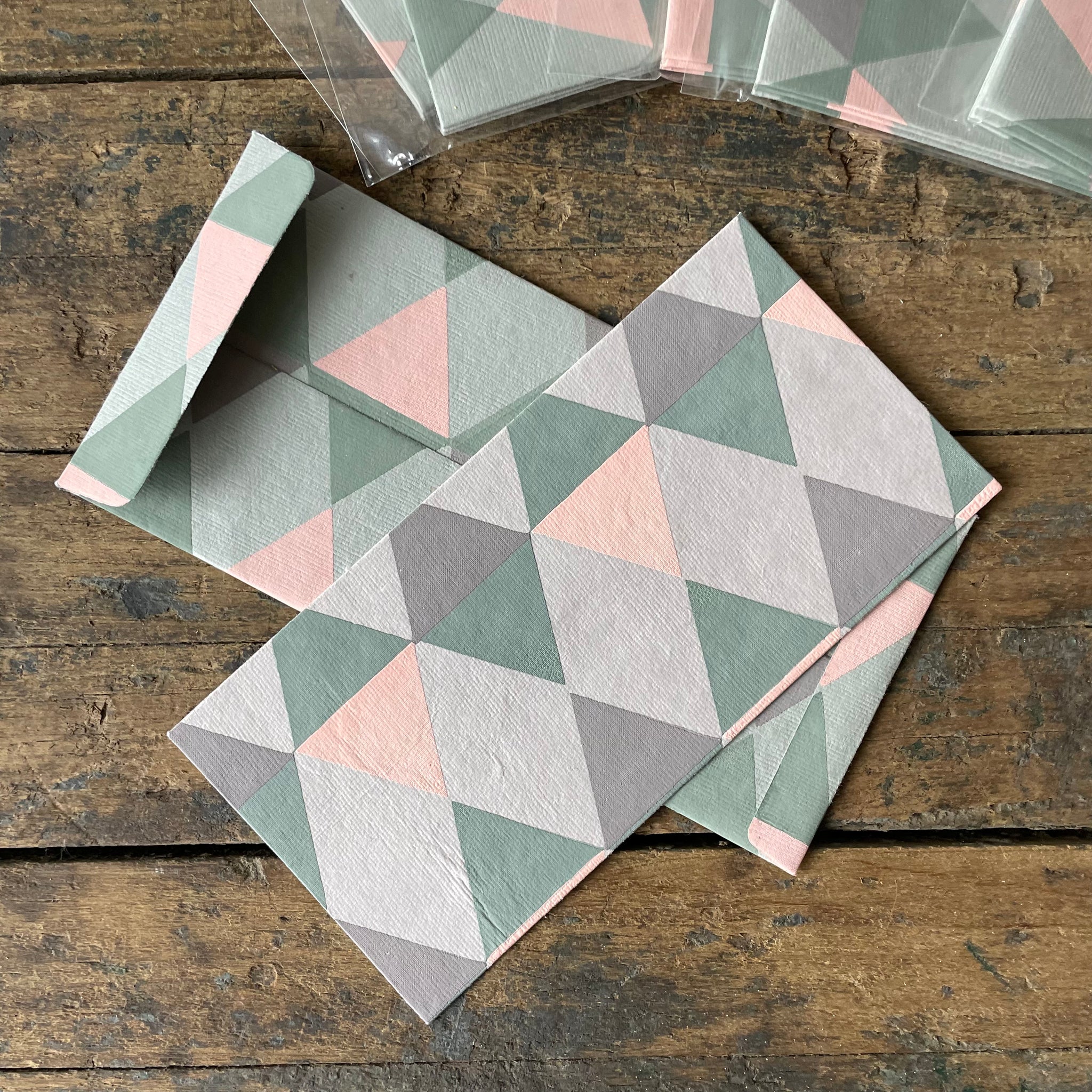 Hand Made Paper Stationery Trio, in Cool Tones By Hataguchi Collective