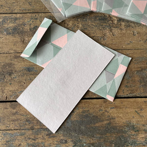 Hand Made Paper Stationery Trio, in Cool Tones By Hataguchi Collective