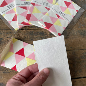 Hand Made Paper Stationery Trio, in Pinks By Hataguchi Collective