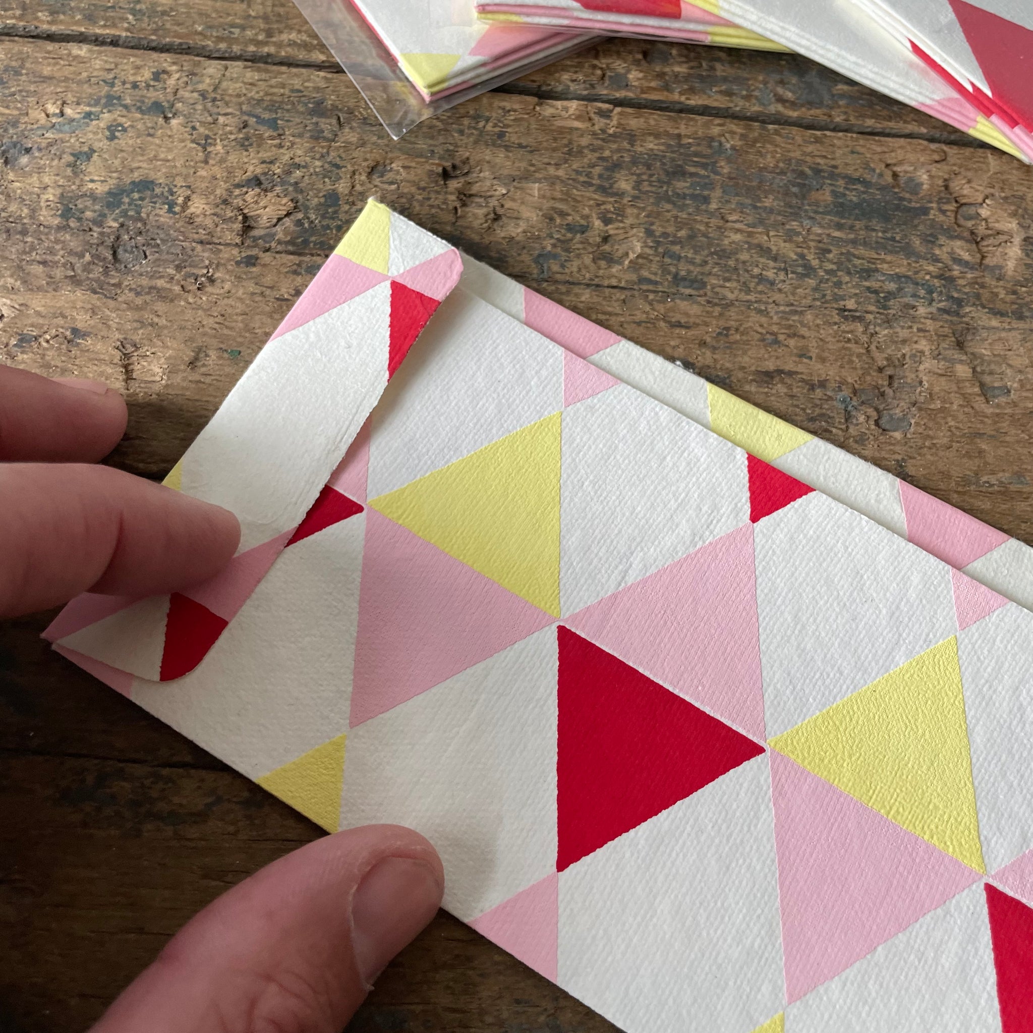 Hand Made Paper Stationery Trio, in Pinks By Hataguchi Collective