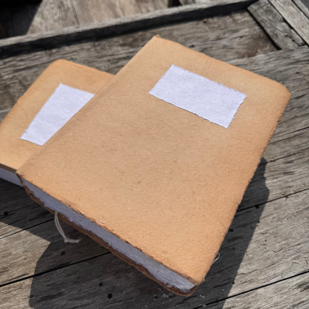 Hand Stitched Cream Biblio Cotton Rag Paper Notebook by Lamali Paris