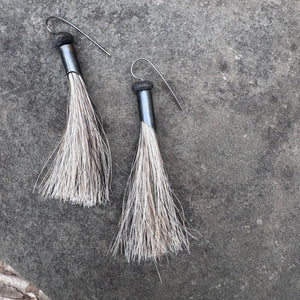 Horsehair and Stone Earrings by Lakestone Jewelry