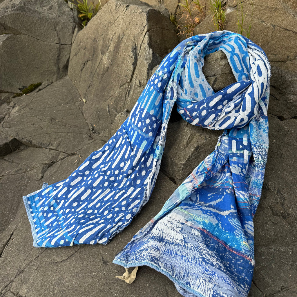 Anselme Jacquard Scarf in Outremer by Letol
