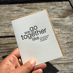 Perimenopause/googling Letterpress Greeting Card by Sapling Press