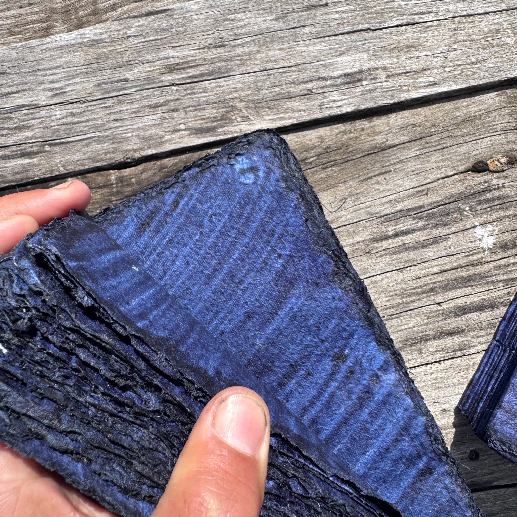 Indigo Night Hand Stitched Cotton Rag Paper Notebook by Lamali Paris