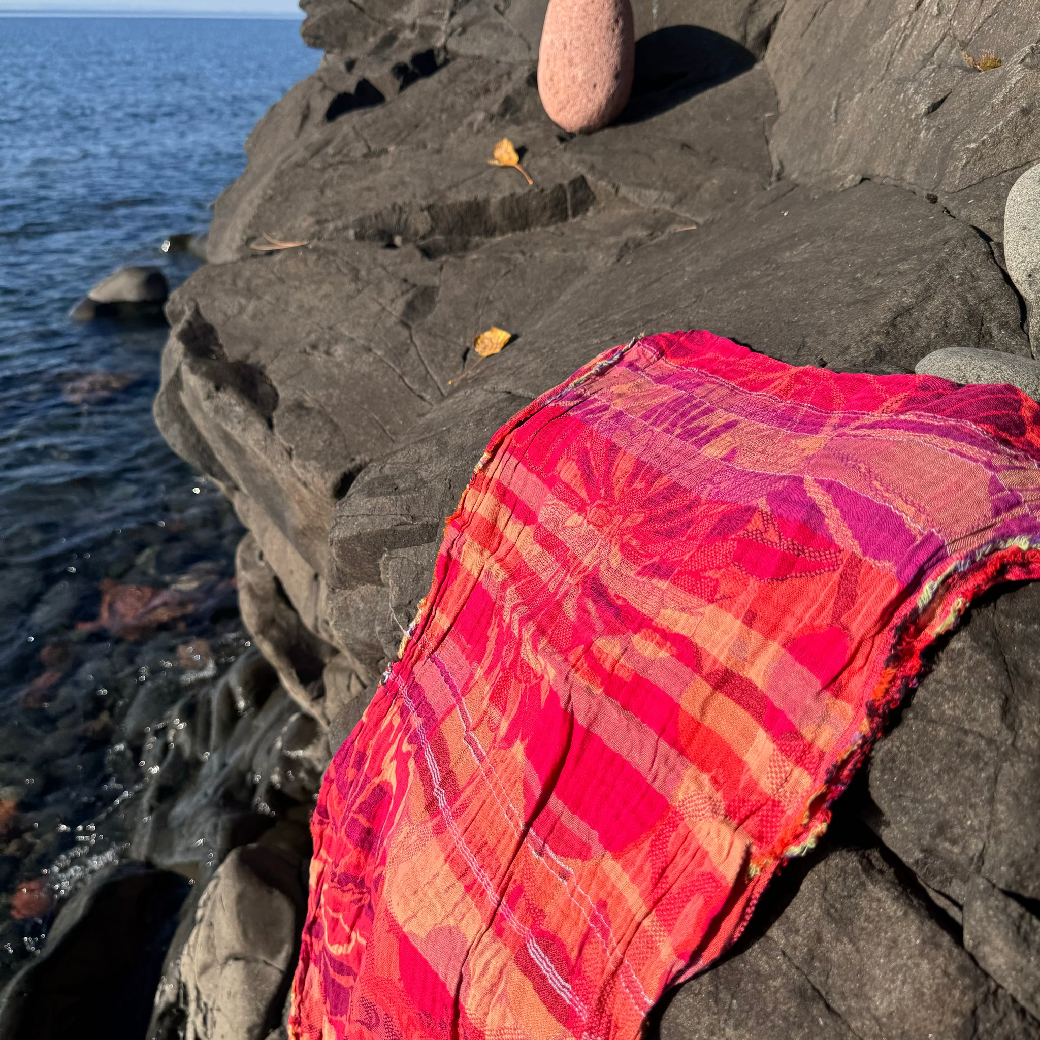 Ingrid Jacquard Scarf in Grenade by Letol