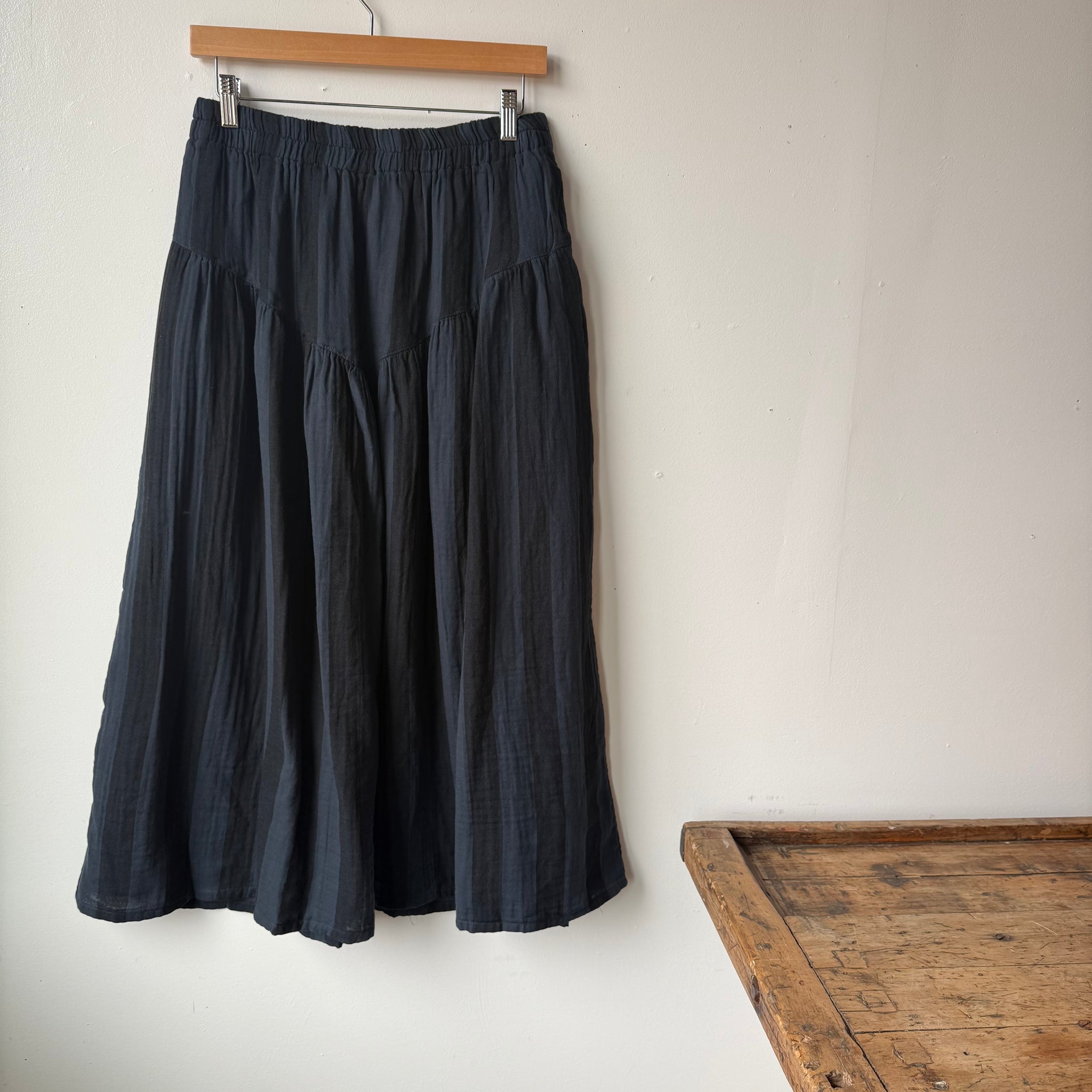 Jessie Skirt in Faded Black and Black Stripe by Curator – Upstate MN