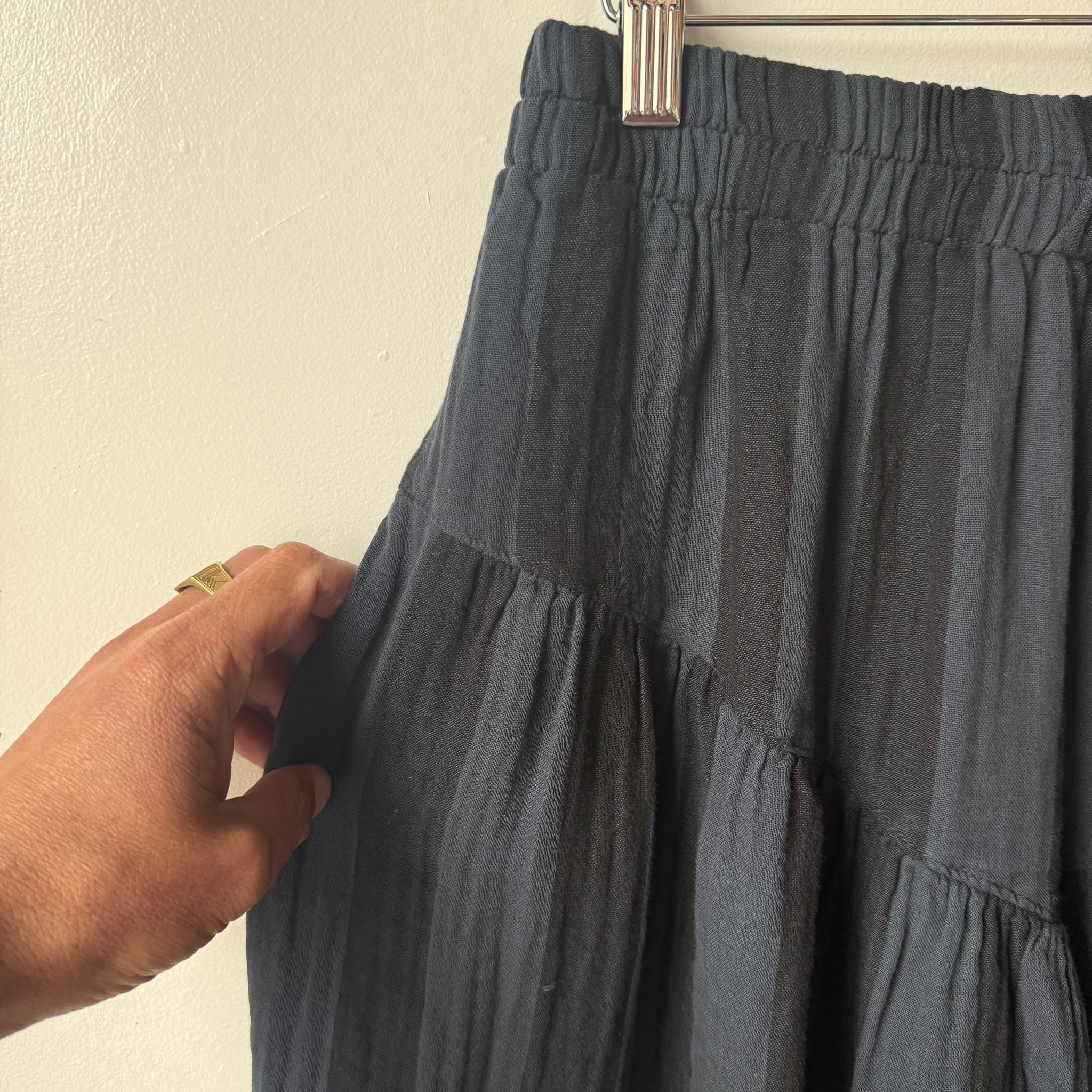 Jessie Skirt in Faded Black and Black Stripe by Curator – Upstate MN