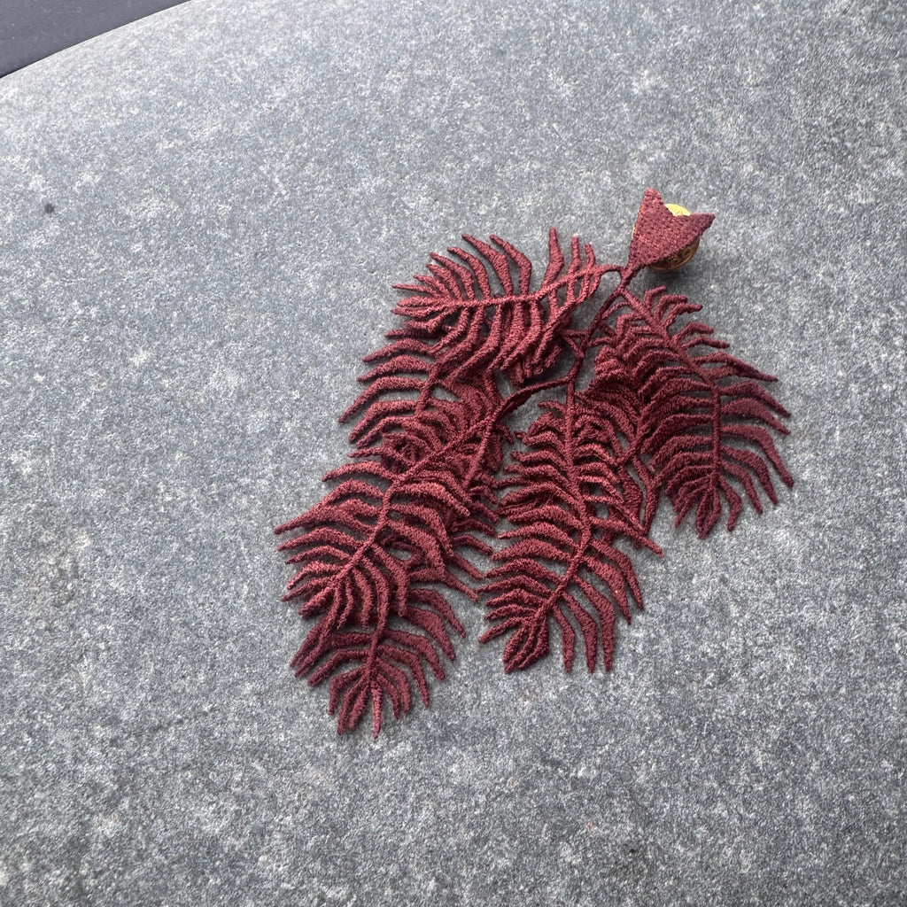 Knight's Plume Fern Embroidered Brooch by Botanopia