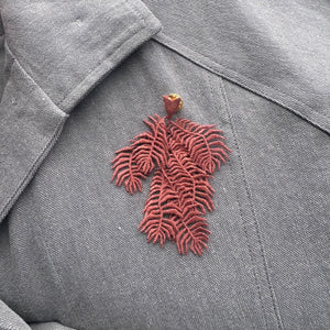 Knight's Plume Fern Embroidered Brooch by Botanopia
