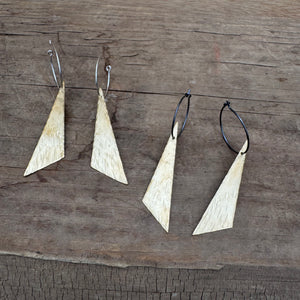 Large Brass Angle Earrings by Everart Designs