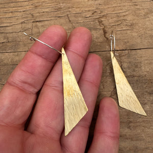 Large Brass Angle Earrings by Everart Designs