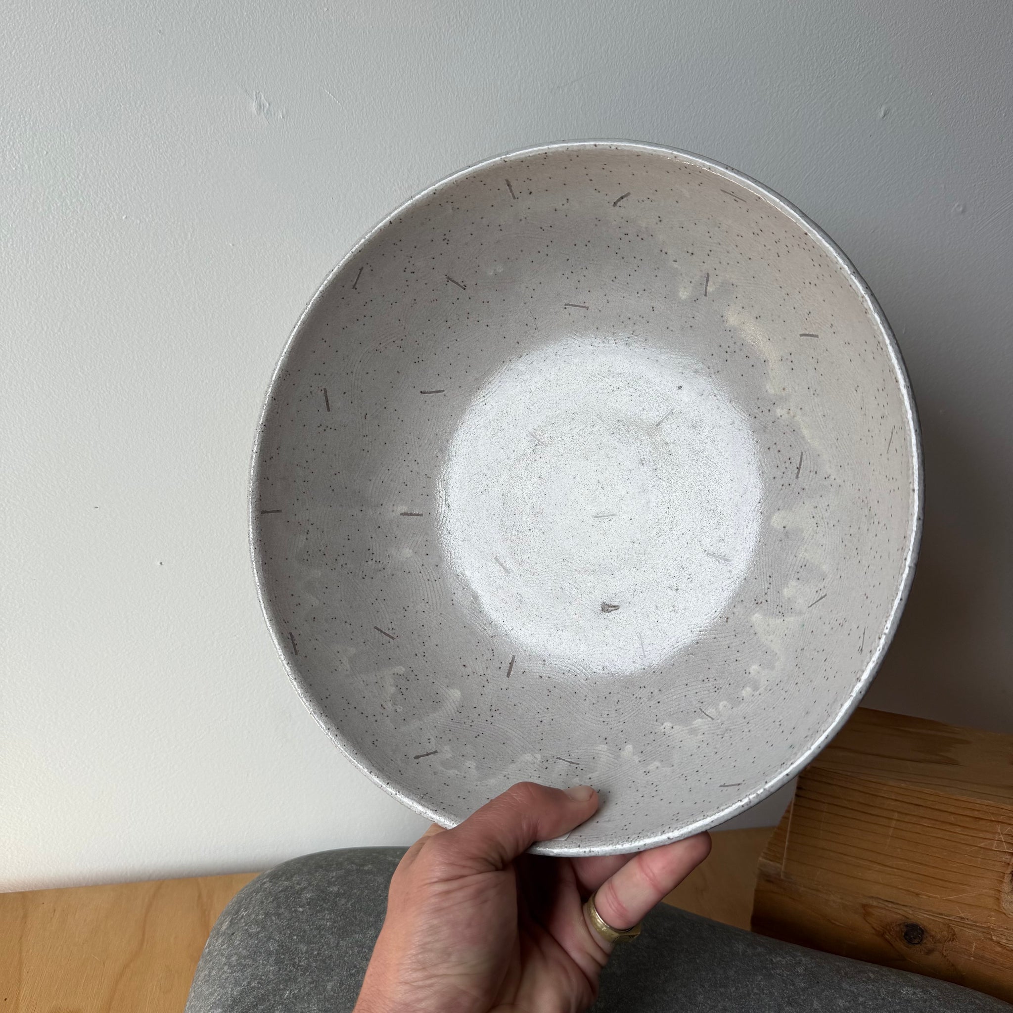 Large Flat Base Ceramic Bowl 1 by Adam Greutzmacher