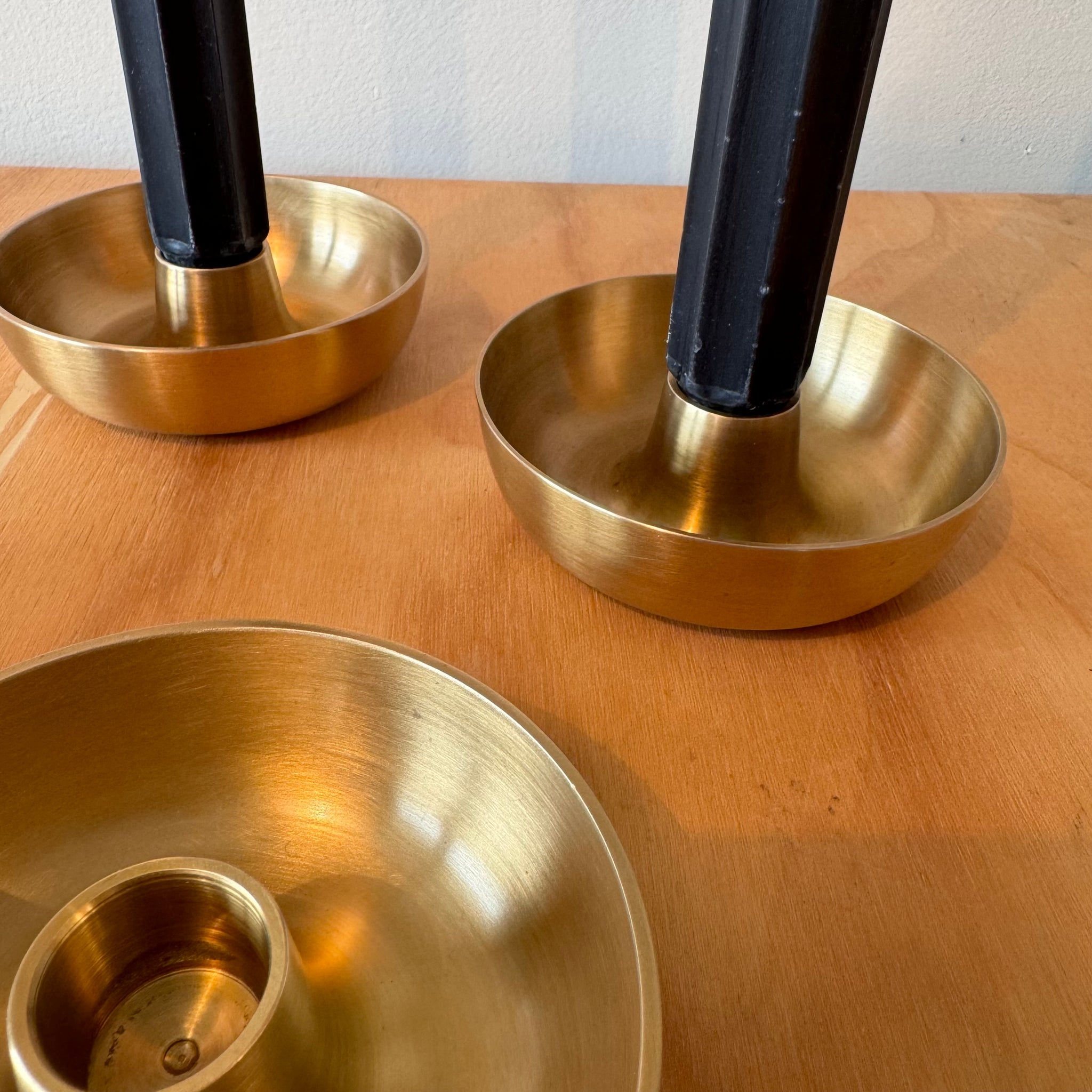 Large Hand-Forged Brass Round Candle Holder by Fog Linen