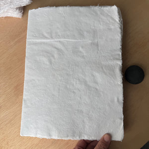 Large Hand Stitched Cotton Rag Paper Notebook by Lamali Paris