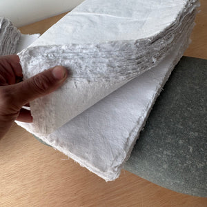 Large Hand Stitched Cotton Rag Paper Notebook by Lamali Paris