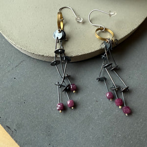 Layers Earrings with Rubies by Eric Silva