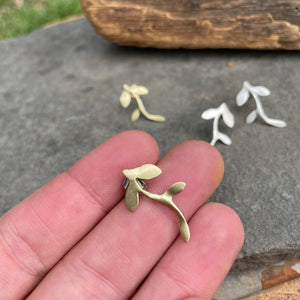 Leaf Vine Post Earrings by Blackwing Metals