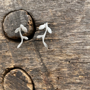Leaf Vine Post Earrings by Blackwing Metals