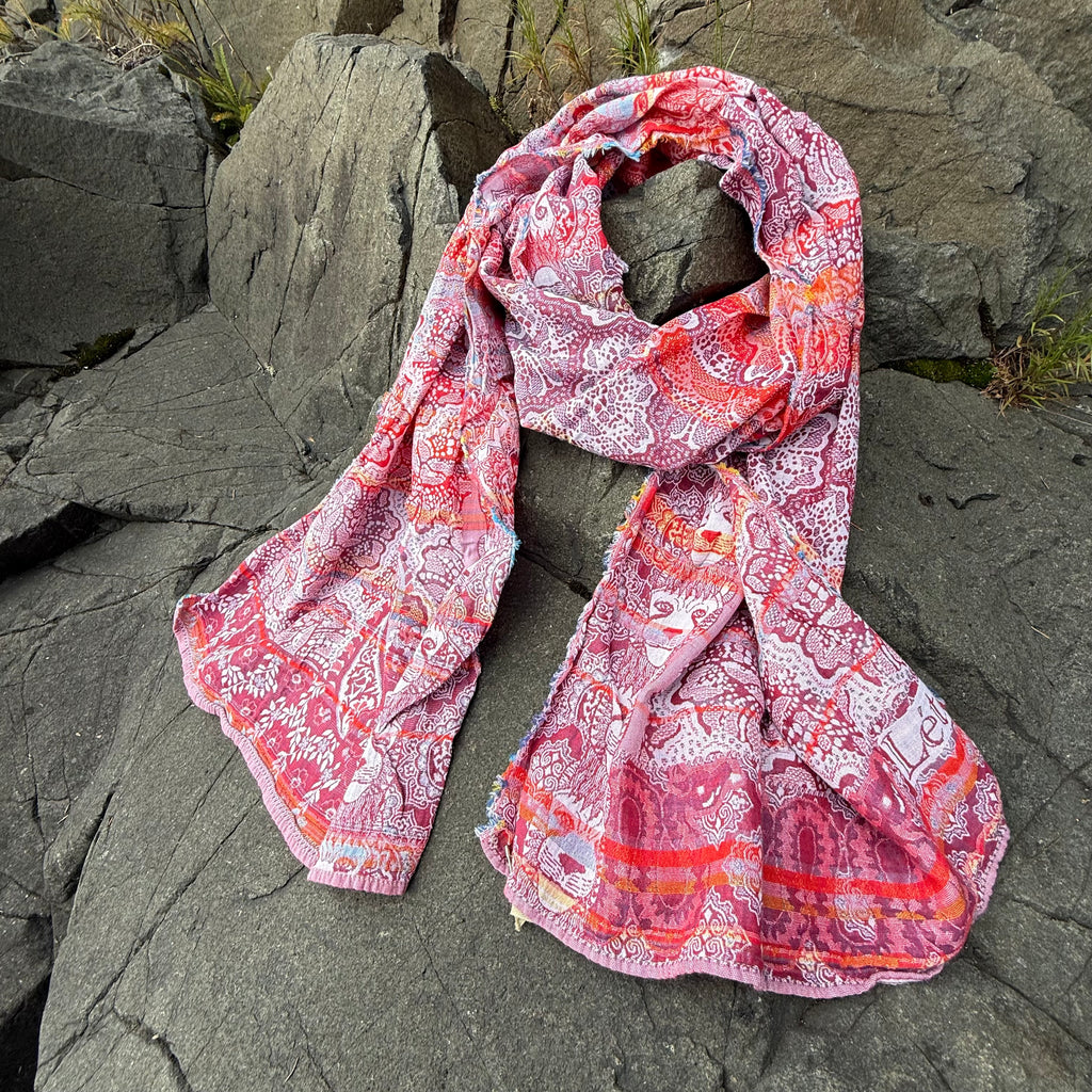 Leonce Jacquard Scarf in Orchidees by Letol