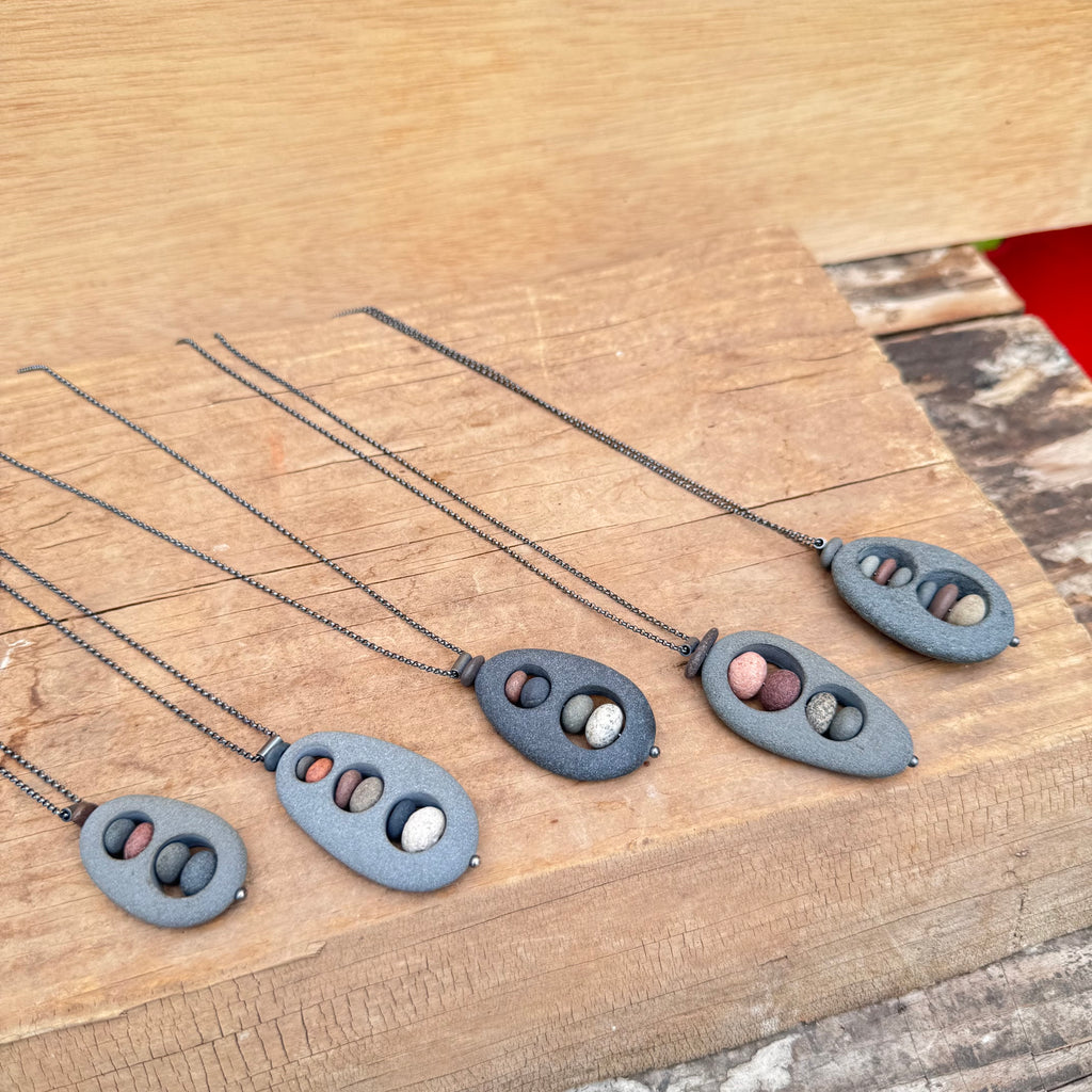 Levels of Stone Necklace by Lakestone Jewelry