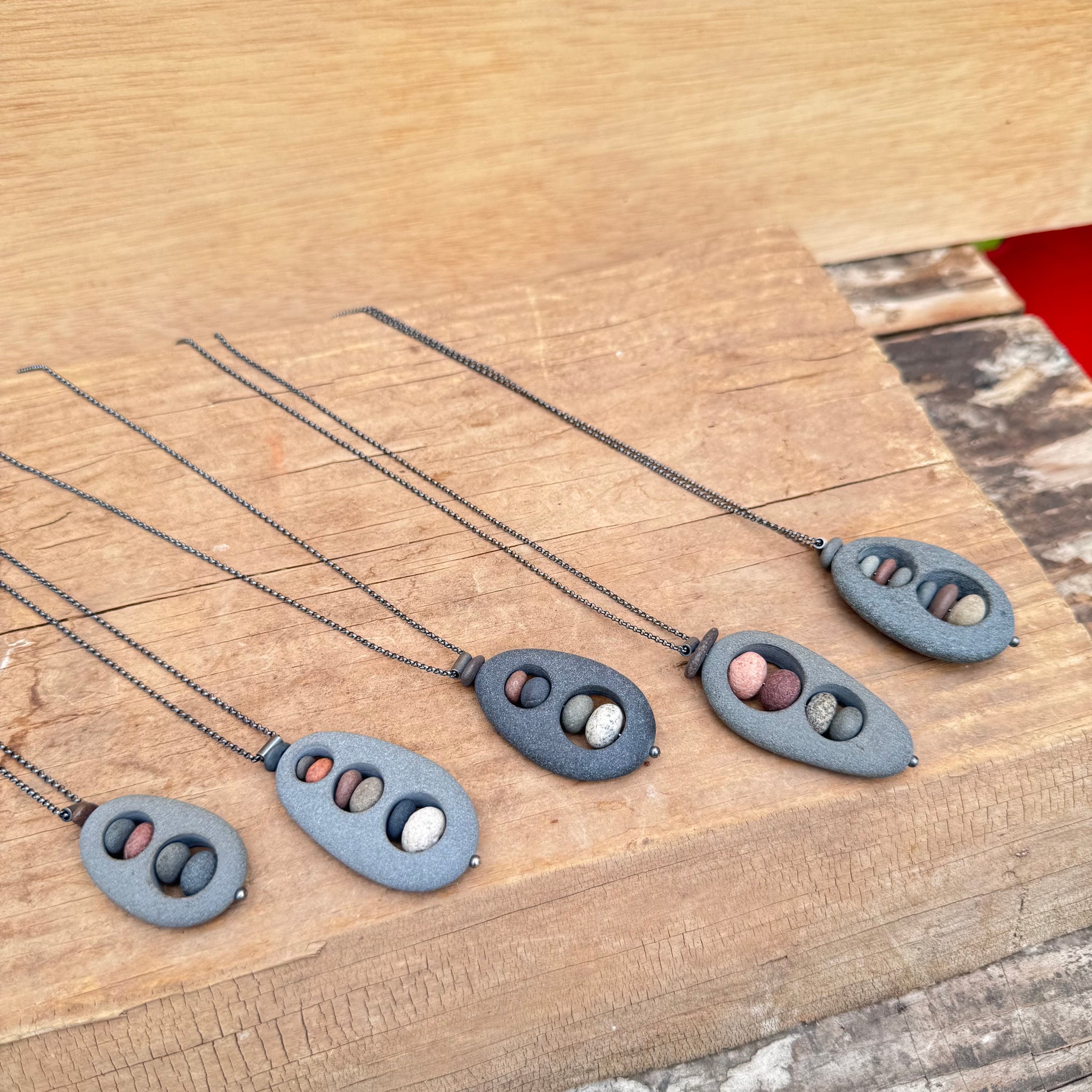 Levels of Stone Necklace by Lakestone Jewelry