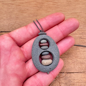Levels of Stone Necklace by Lakestone Jewelry